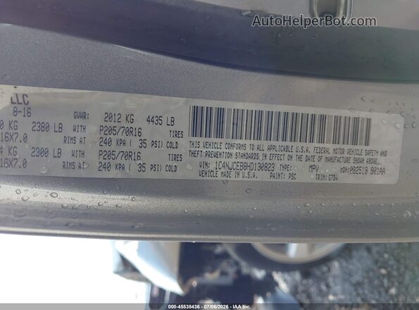 1C4NJCEB8HD130823 2017 JEEP COMPASS Gray Вид підкапотного простору