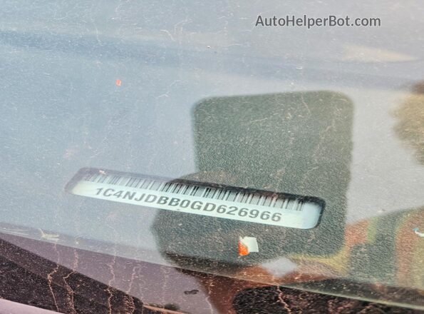 1C4NJDBB0GD626966 2016 JEEP COMPASS White Widok naklejki z numerem VIN