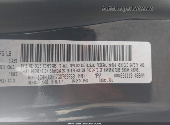 1C4NJDBB7GD709763 2016 JEEP COMPASS Black Vista del compartimento del motor