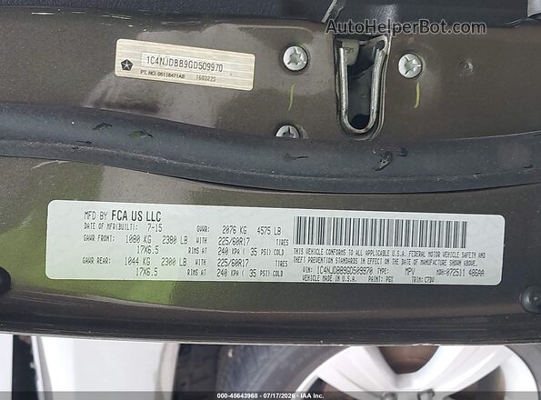 1C4NJDBB9GD509970 2016 JEEP COMPASS Green Widok komory silnika