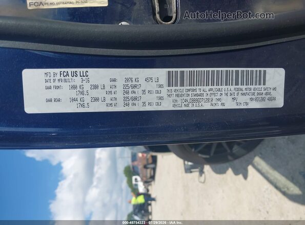 1C4NJDBB9GD712910 2016 JEEP COMPASS Синий Вид подкапотного пространства