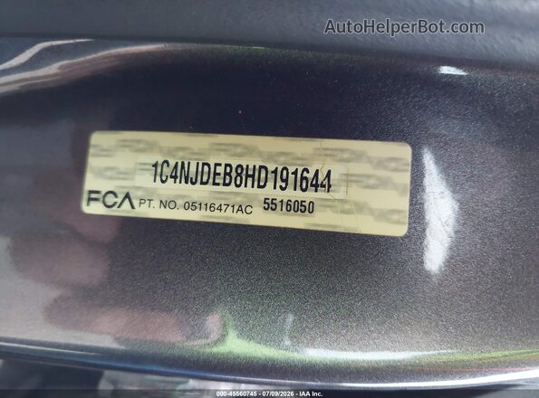 1C4NJDEB8HD191644 2017 JEEP COMPASS Gray Engine compartment view