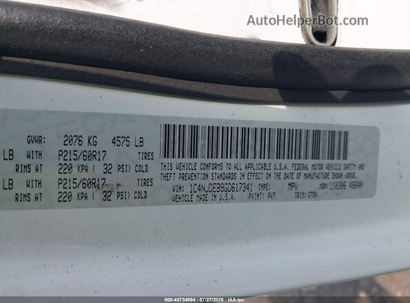 1C4NJDEB9GD617341 2016 JEEP COMPASS White ძრავის განყოფილების ხედი