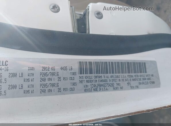 1C4NJPBA4GD754202 2016 JEEP PATRIOT Белый Вид подкапотного пространства