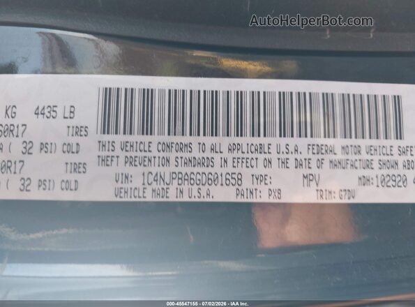 1C4NJPBA6GD601658 2016 JEEP PATRIOT Black Engine compartment view
