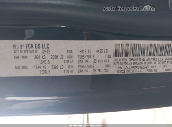 1C4NJPBA6GD655767 2016 JEEP PATRIOT Black Widok komory silnika