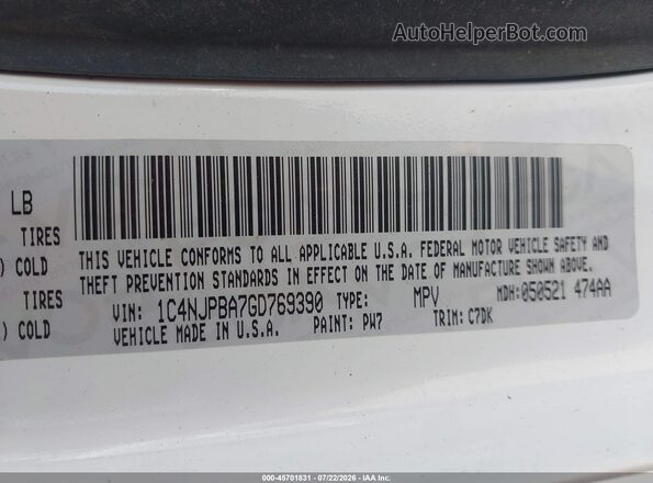 1C4NJPBA7GD769390 2016 JEEP PATRIOT White Շարժիչի բաժամունքի տեսք