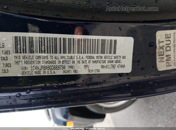 1C4NJPBA9GD669730 2016 JEEP PATRIOT Blue Вид підкапотного простору