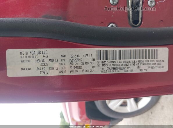 1C4NJPBB0GD698882 2016 JEEP PATRIOT Красный Вид подкапотного пространства