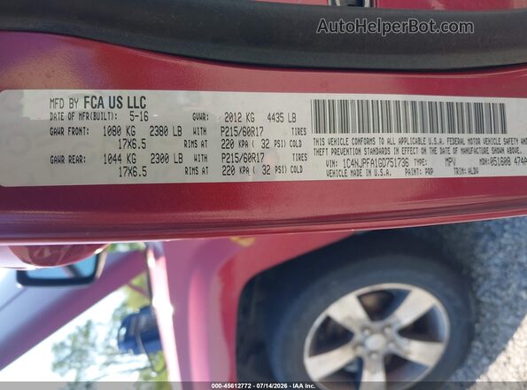 1C4NJPFA1GD751736 2016 JEEP PATRIOT Red Շարժիչի բաժամունքի տեսք