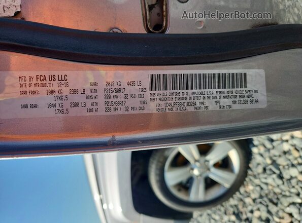 1C4NJPFB8HD183284 2017 JEEP PATRIOT Gray Vista de la etiqueta del VIN