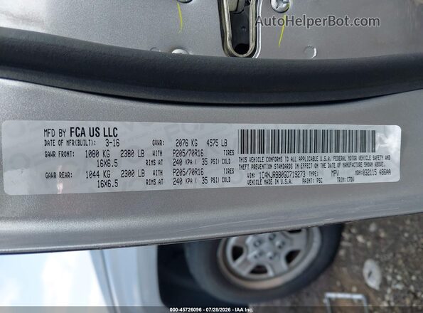 1C4NJRBB0GD719273 2016 JEEP PATRIOT Silver ძრავის განყოფილების ხედი