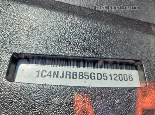 1C4NJRBB5GD512006 2016 JEEP PATRIOT Blue Vista de la etiqueta del VIN