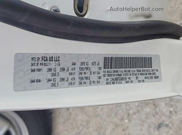 1C4NJRBB7GD669150 2016 JEEP PATRIOT White Vista de la etiqueta del VIN