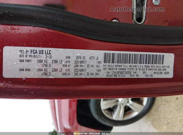 1C4NJRFB6GD702536 2016 JEEP PATRIOT Maroon Շարժիչի բաժամունքի տեսք
