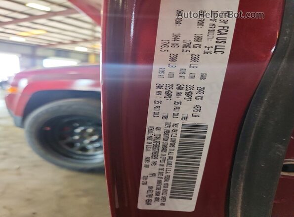 1C4NJRFB8GD706989 2016 JEEP PATRIOT Burgundy VIN sticker view