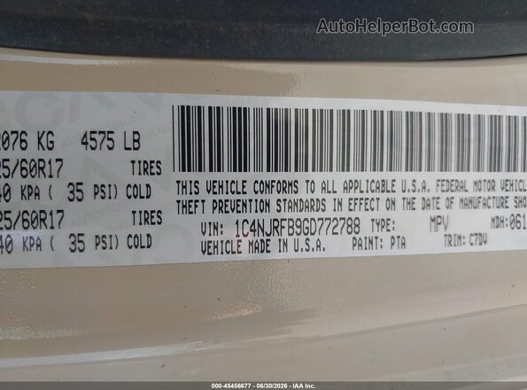 1C4NJRFB9GD772788 2016 JEEP PATRIOT Brown Շարժիչի բաժամունքի տեսք