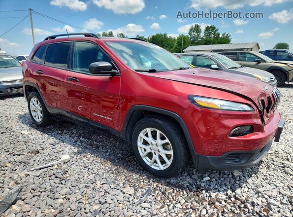 1C4PJLAB2HW607782 2017 JEEP CHEROKEE Burgundy Delantero derecho