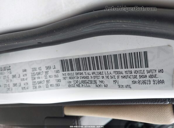 1C4PJLAB8GW238196 2016 JEEP CHEROKEE White Widok komory silnika