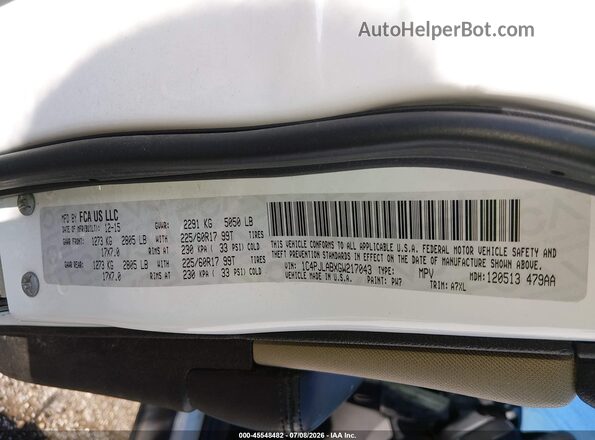 1C4PJLABXGW217043 2016 JEEP CHEROKEE White Շարժիչի բաժամունքի տեսք