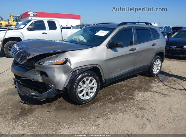 1C4PJLAS9HW653402 2017 JEEP CHEROKEE Beige Առջևի ձախ երեք քառորդ տեսարան