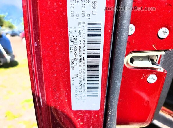 1C4PJLCB0KD290469 2019 JEEP CHEROKEE Burgundy VIN կոդի պիտակի տեսք
