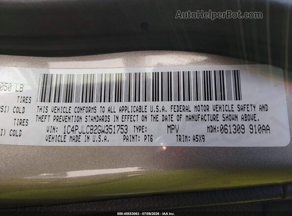 1C4PJLCB2GW351753 2016 JEEP CHEROKEE Champagne Widok komory silnika