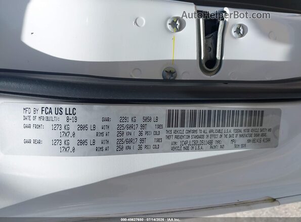 1C4PJLCB2LD511488 2020 JEEP CHEROKEE White ძრავის განყოფილების ხედი