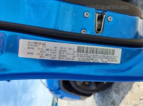 1C4PJLCB3JD544867 2018 JEEP CHEROKEE Blue VIN կոդի պիտակի տեսք