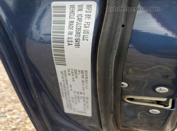 1C4PJLCB5MD164191 2021 JEEP CHEROKEE Blue VIN კოდის სტიკერის ხედი
