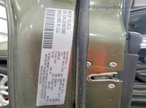 1C4PJLCB7MD183907 2021 JEEP CHEROKEE Green Vista de la etiqueta del VIN