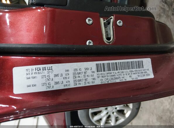 1C4PJLCB9JD606479 2018 JEEP CHEROKEE Темно-бордовый Вид подкапотного пространства