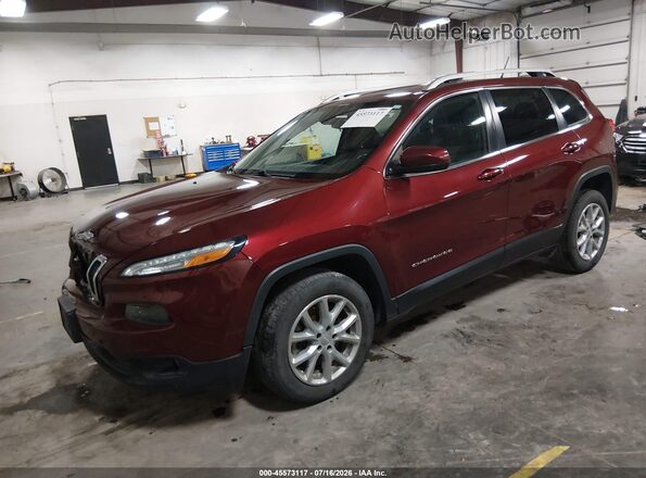 1C4PJLCB9JD606479 2018 JEEP CHEROKEE Темно-бордовый Передняя левая четверть