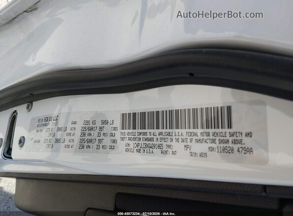 1C4PJLCBXGW201065 2016 JEEP CHEROKEE White Vista del compartimento del motor