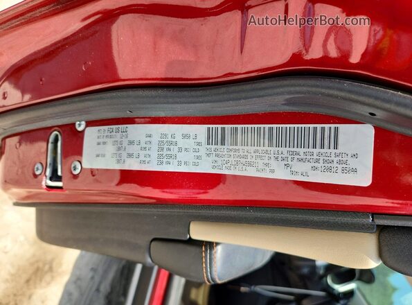 1C4PJLDB7HW596211 2017 JEEP CHEROKEE Red VIN կոդի պիտակի տեսք