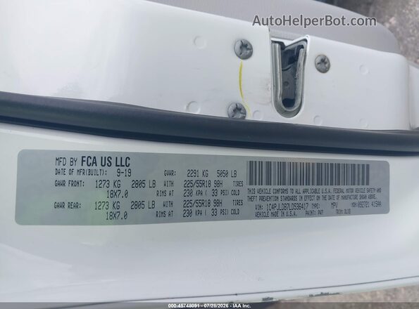 1C4PJLDB7LD536417 2020 JEEP CHEROKEE White Вид підкапотного простору
