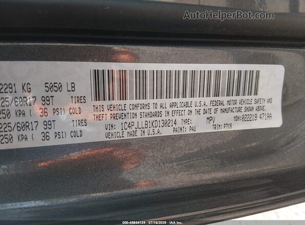 1C4PJLLB1KD130214 2019 JEEP CHEROKEE Gray Widok komory silnika
