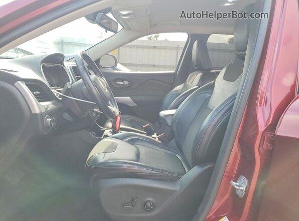 1C4PJLLB5JD615681 2018 JEEP CHEROKEE Maroon Вид салону спереду