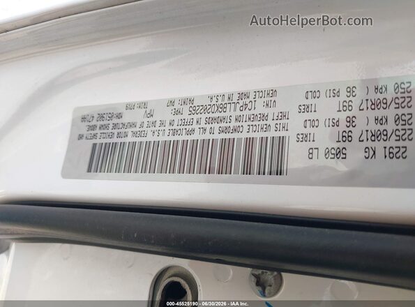 1C4PJLLB6KD202265 2019 JEEP CHEROKEE White Engine compartment view