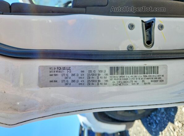 1C4PJLLB6KD411778 2019 JEEP CHEROKEE White VIN sticker view