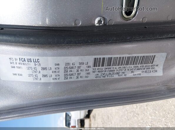 1C4PJLLBXLD510962 2020 JEEP CHEROKEE Silver Вид підкапотного простору
