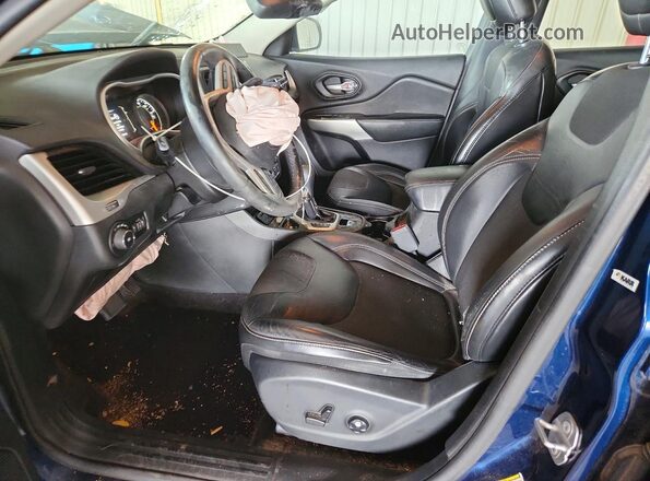1C4PJLLX5JD519593 2018 JEEP CHEROKEE Blue Вид салону спереду