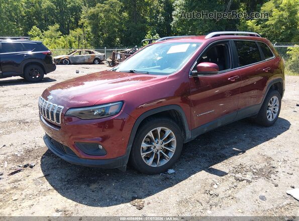 1C4PJLMX1MD158799 2021 JEEP CHEROKEE Maroon Առջևի ձախ երեք քառորդ տեսարան