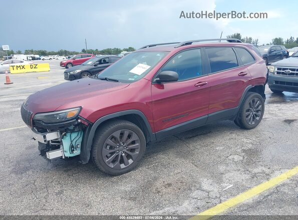 1C4PJLMX2MD214894 2021 JEEP CHEROKEE Red წინა მარცხენა ხედი სამი მეოთხედიდან
