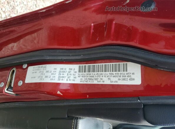 1C4PJMAB0GW170837 2016 JEEP CHEROKEE Red VIN կոդի պիտակի տեսք