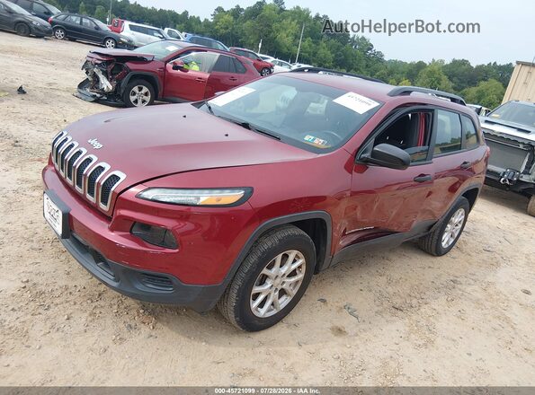 1C4PJMAB3GW133507 2016 JEEP CHEROKEE Красный Передняя левая четверть