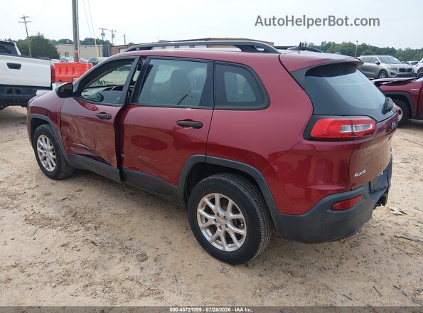 1C4PJMAB3GW133507 2016 JEEP CHEROKEE Красный Задняя левая четверть