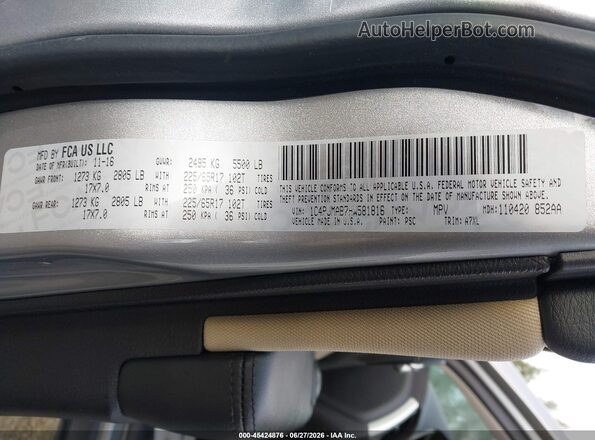 1C4PJMAB7HW581816 2017 JEEP CHEROKEE Silver Շարժիչի բաժամունքի տեսք