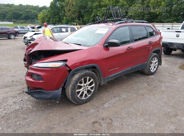 1C4PJMAB8HW659682 2017 JEEP CHEROKEE Темно-бордовый Передняя левая четверть