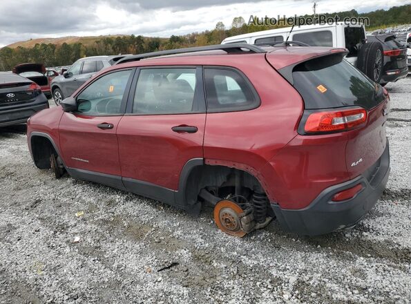 1C4PJMABXGW115294 2016 JEEP CHEROKEE Бордовый Задняя левая четверть